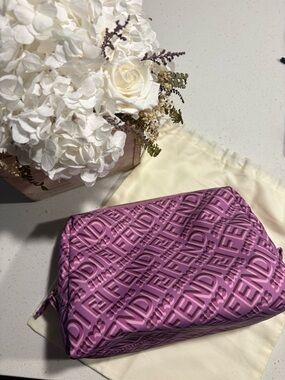 Fendi x Skims Purple FF Logo Medium Nylon Pouch